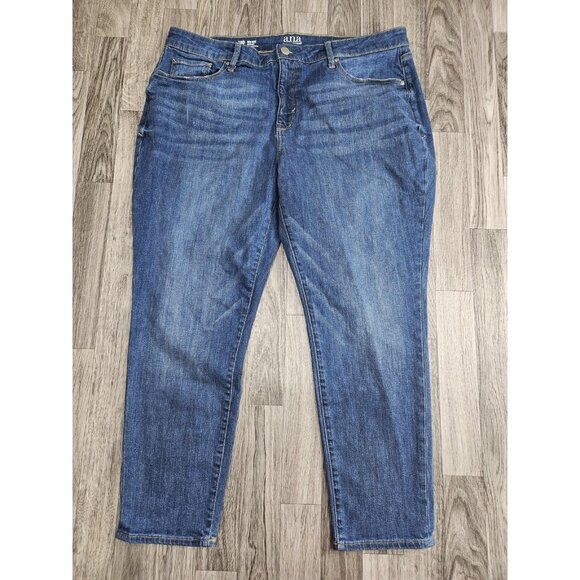 (3/$35) a.n.a Jeans Womens 18P Blue Mid Rise Skinny Stretch Denim Plus Size - Picture 1 of 10